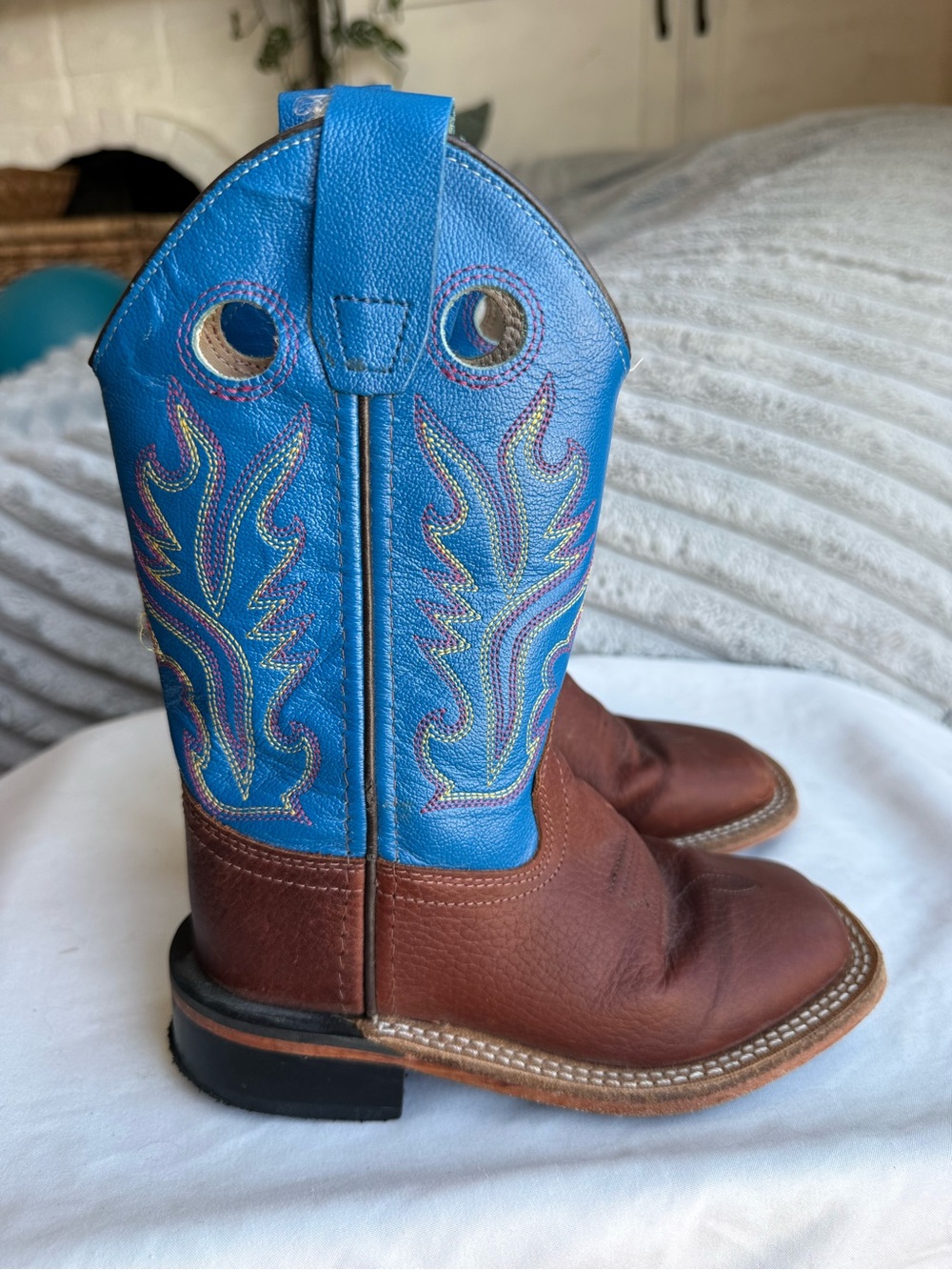 Kids Cody James Blue & Brown Cowboy Boots - Youth Western Leather Boots